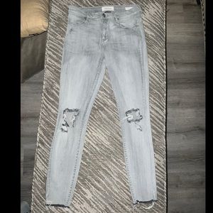 PacSun grey distressed ankle jeggings